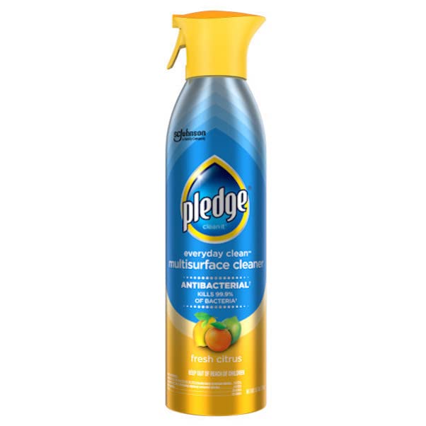 Pledge Antibacterial Multisurface Cleaner Spray, Fresh Citrus - Household Antibacterial Spray, 9.7 oz, Packaging May Vary