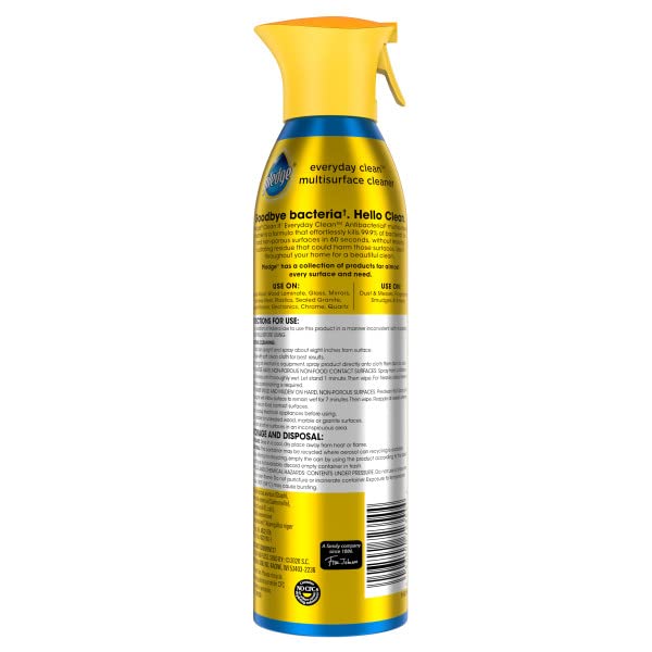 Pledge Antibacterial Multisurface Cleaner Spray, Fresh Citrus - Household Antibacterial Spray, 9.7 oz, Packaging May Vary