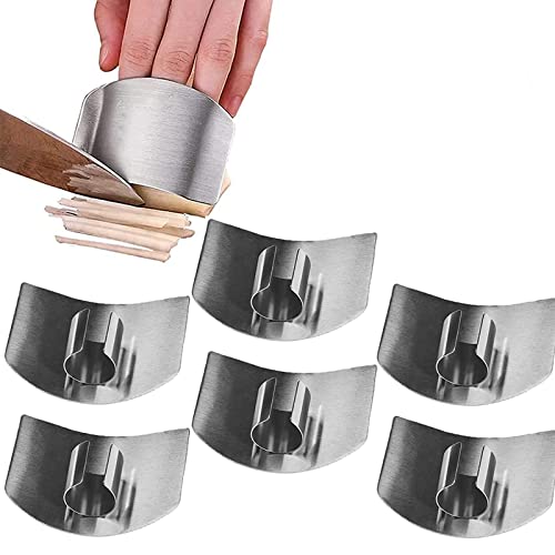 6PCS Finger Protector for Cutting Food,Finger Guard for Cutting Vegetables,Finetaur Finger Guard,Stainless Steel Finger Protector, Finger Guard for Safe to Slice Cutting Vegetables Fruit