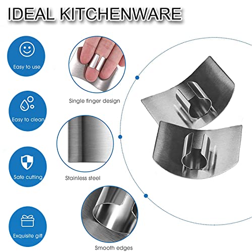 6PCS Finger Protector for Cutting Food,Finger Guard for Cutting Vegetables,Finetaur Finger Guard,Stainless Steel Finger Protector, Finger Guard for Safe to Slice Cutting Vegetables Fruit