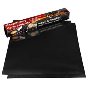 2 pack large thick heavy duty non stick teflon oven liners mat, 17″x 25″ bpa and pfoa free, for bottom of electric oven gas oven microwave charcoal or gas grills