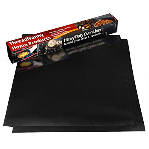 2 Pack Large Thick Heavy Duty Non Stick Teflon Oven Liners Mat, 17"x 25" BPA and PFOA Free, for bottom of Electric Oven Gas Oven Microwave Charcoal or Gas Grills