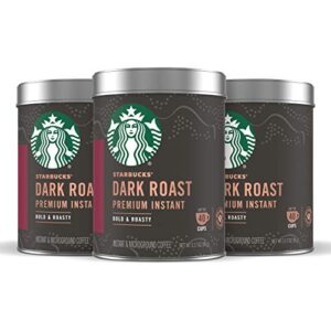 starbucks premium instant coffee — dark roast — 100% arabica — 3 tins (up to 120-cups total)
