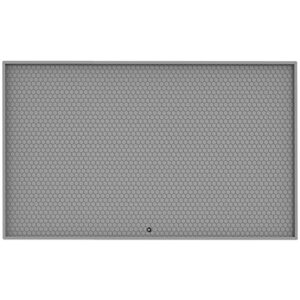 Jifunull Under Sink Mat for Kitchen Cabinet, 34" x 22" Silicone Waterproof Under Sink Tray with Drain Hole, Liner Protector for Kitchen, Bathroom and Laundry Room, Hold Up to 2 Gallons, Grey