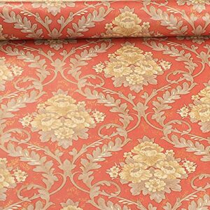 Yifely Yellow Floral Furnitures Surface Decor Paper Self-Adhesive Shelf Drawer Liner Red Countertop Sticker 17.7 Inch by 9.8 Feet