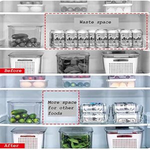 2-Layer Set Clear Automatic Rolling Beverage Soda Can Storage Organizer Stackable Drink Holder for Freezer Cabinets Pantry Dispenser Container Refrigerator Drawer Bins Fridge, 109458