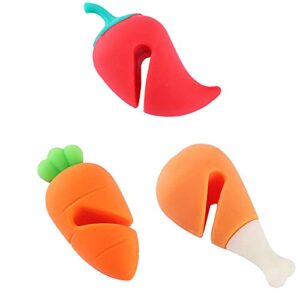 silicone spill-proof lid lifter for soup pot, food shape cute lid stand heat resistant holder keep the lid open