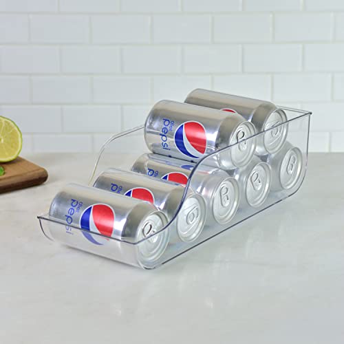 Youngever 2 Pack Soda Can Organizers, Plastic Soda Can Dispensers, Clear Refrigerator Can Storage Bins