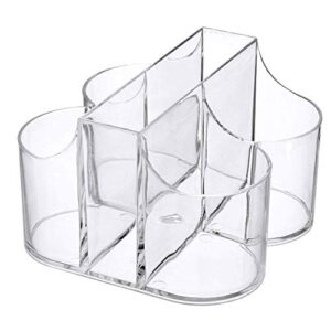 tiger chef 5 compartment clear utensil caddy. organizer for silverware napkins cups tabletop condiment for dining table party buffet entertaining picnics bbq