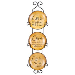 dicksons love never fails 18 x 5 mini ceramic wall plates and metal hanger set of 3
