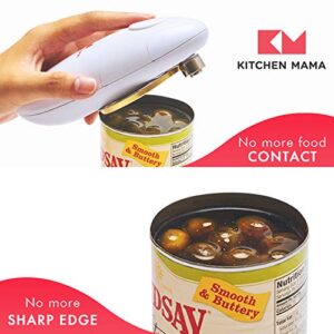 Kitchen Mama Electric Can Opener: Open Your Cans with A Simple Push of Button - Smooth Edge, Food-Safe and Battery Operated Handheld Can Opener(Red)