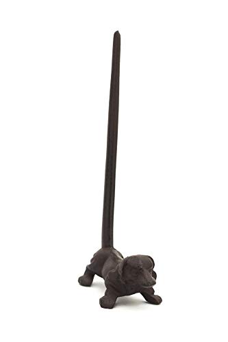 Retro Cast Iron Dog Paper Holder - Decorative Free Standing Paper Holder - Antique Brown