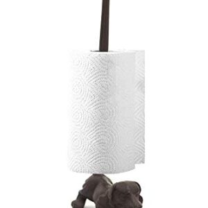 Retro Cast Iron Dog Paper Holder - Decorative Free Standing Paper Holder - Antique Brown