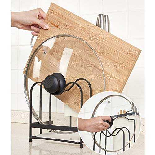 DRNKS Pot Rack Sitting Kitchen Cutting Board Chopping Board Rack Free Punching Multifunctional Cutting Board Lid Storage Rack Applicable to kitchen stove