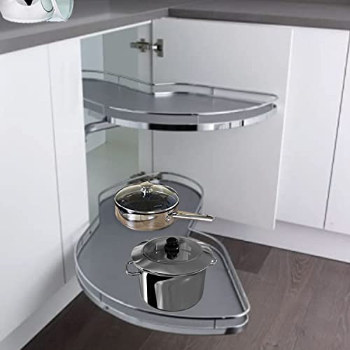 Blind Corner Cabinet w/ 2 Tier Swing Tray Pull Out Right-Swing Blind Corner Organizer for 36 inch Blind Corner Cabinets (Soft Close)