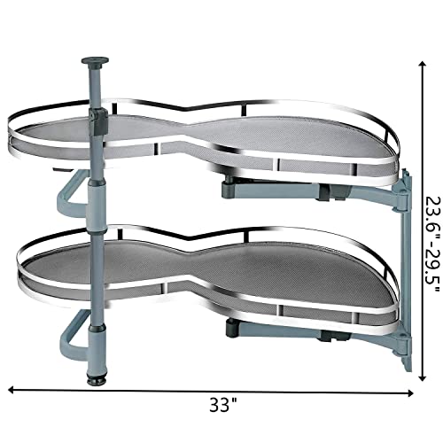 Blind Corner Cabinet w/ 2 Tier Swing Tray Pull Out Right-Swing Blind Corner Organizer for 36 inch Blind Corner Cabinets (Soft Close)