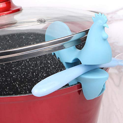 DOITOOL 2pcs Silicone Lid Lifters Spill Proof Lid Lifters Cute Animal Shape Pot and Pan Lid Holder for Soup Pot Kitchen Gadget Tools Cooking Helper (Chick Random Color)