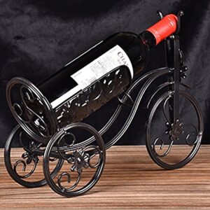 CdyBox Wrought Iron Wine Holder/Rack Bike Shape Tricycle Art Home Décor (Black)