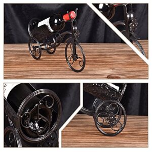 CdyBox Wrought Iron Wine Holder/Rack Bike Shape Tricycle Art Home Décor (Black)