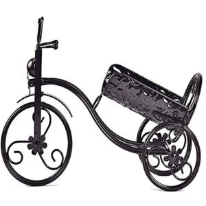 CdyBox Wrought Iron Wine Holder/Rack Bike Shape Tricycle Art Home Décor (Black)