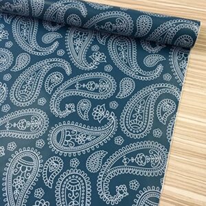 Yifely Self-Adhesive Shelf Liner Removable Drawer Paper for Covering Rent House Shelving Drawers, Vintage Paisley, 17.7 Inch by 9.8 Feet