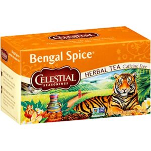 celestial seasonings herbal tea, bengal spice, caffeine free, 20 tea bags (pack of 6)