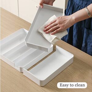 YUWUAR Expandable cutlery organizer in drawer adjustable cutlery storage trays kitchen gadgets