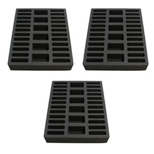 polar whale 3 compact drawer organizers compatible with ikea alex tray washable waterproof insert for home bathroom bedroom office 11.5 x 14.5 x 2 inches 30 compartments black
