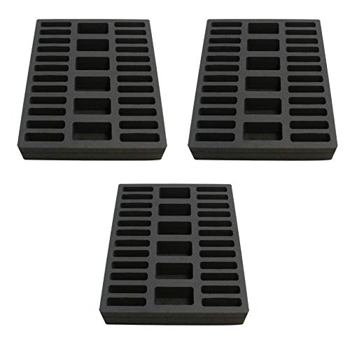 Polar Whale 3 Compact Drawer Organizers Compatible with IKEA Alex Tray Washable Waterproof Insert for Home Bathroom Bedroom Office 11.5 x 14.5 x 2 Inches 30 Compartments Black