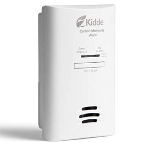 kidde carbon monoxide detector, ac plug-in with battery backup, co alarm with replacement alert