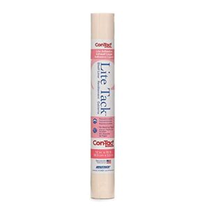 Con-Tact Brand Lite Tack Repositionable Light-Adhesive Shelf and Drawer Liner, 12" x 10', Almond Matte