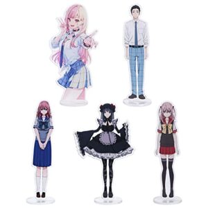 uraqt my dress up darling stand 5pcs set, marin kitagawa cosplay acrylic stands model plate fans gift collection props