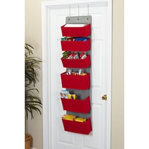 Household Essentials 2169-1 Over-the- Over-the-Door Organizer, Red