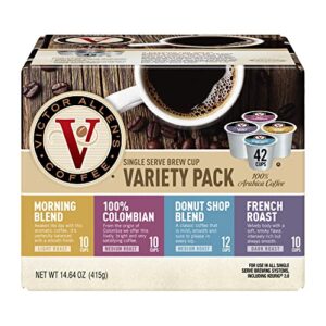 victor allen’s coffee variety pack, light-dark roasts, 42 count, single serve coffee pods for keurig k-cup brewers