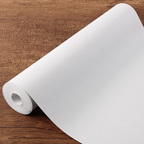 White Kitchen Cabinet Liner, 24inch Wide x 288 Inch Waterproof Shelf Liner, EVA Non-Adhesive Kitchen Drawers Liners for Shoe Cupboards, Shelves, Closet and Pantry