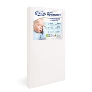 graco premium foam crib & toddler mattress – greenguard gold and certipur-us certified, 100% machine washable, breathable, and water-resistant cover, meets all applicable category safety standards