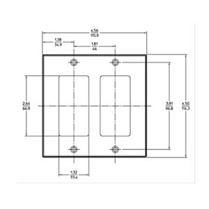 Leviton 80409-W 2-Gang Decora/GFCI Device Wallplate, Standard Size, Thermoset, Device Mount, White