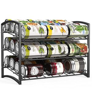 can rack organizer, 3-tier stackable can holder dispenser for kitchen pantry or cabinet organization and storage holds up to 36 cans by steelgear- sgcr01d, bronze