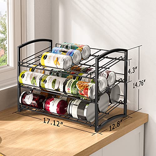 Can Rack Organizer, 3-Tier Stackable Can Holder Dispenser for Kitchen Pantry or Cabinet Organization and Storage Holds up to 36 Cans by STEELGEAR- SGCR01D, Bronze