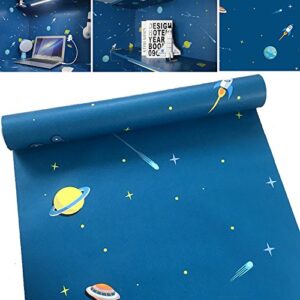 Yifely Funny Universe Decorative Furniture Paper Removable Shelf Drawer Liner for Boys Girls Bedroom 17x118 Inch