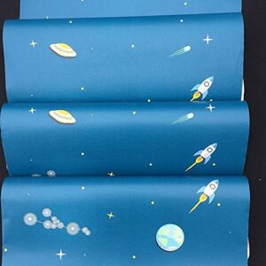 Yifely Funny Universe Decorative Furniture Paper Removable Shelf Drawer Liner for Boys Girls Bedroom 17x118 Inch