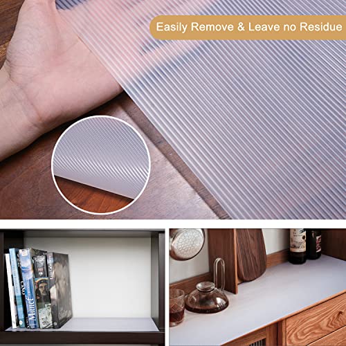 Shelf Liners for Kitchen Cabinets Non Adhesive Drawer Fridge Liner for Shelves, Closet, Refrigerator, Storage, Desks Mats Washable Oil-Proof Pantry Pads Waterproof Protector Shelf Liner