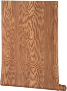 self adhesive vinyl rustic oak wood contact paper for kitchen cabinets pantry shelves table desk cupboard countertop furniture walls decal 15.7×117 inches