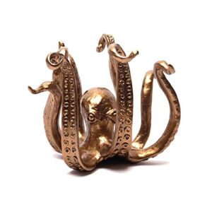 dytcfly octopus mug holder for home decor, upgrade anti-drop ccoffee cup holder for countertop，retro style gold resin octopus cup holder, octopus statue accessories for kitchen restaurant coffee bar
