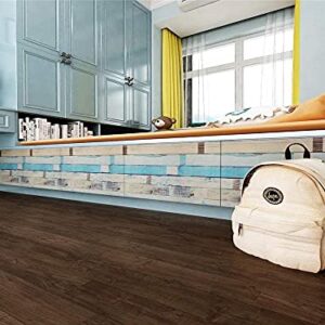 HOYOYO 17.8 x 118 Inches Self-Adhesive Liner Paper, Removable Shelf Liner Wall Stickers Dresser Drawer Peel Stick Kitchen Home Decor, Colorful Wood Grain