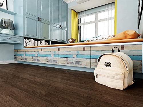 HOYOYO 17.8 x 118 Inches Self-Adhesive Liner Paper, Removable Shelf Liner Wall Stickers Dresser Drawer Peel Stick Kitchen Home Decor, Colorful Wood Grain