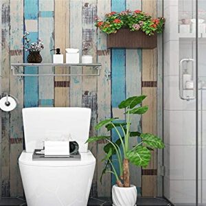 HOYOYO 17.8 x 118 Inches Self-Adhesive Liner Paper, Removable Shelf Liner Wall Stickers Dresser Drawer Peel Stick Kitchen Home Decor, Colorful Wood Grain