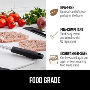 Gorilla Grip Durable Kitchen Cutting Board Set of 3, BPA Free, Reversible Use, Easy Grip Rubber Handles, Deep Juice Grooves, Large Food Chopping Boards, Dishwasher Safe, Chop Meat, Veggies, Black