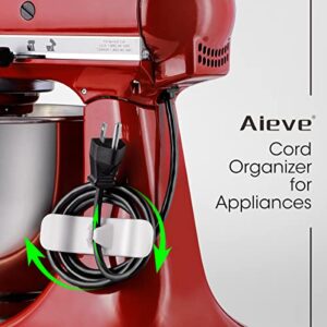 AIEVE Cord Organizer for Kitchen Appliances, 2 Pack Kitchen Appliance Cord Winder Cord Wrapper Cord Holder for Appliances, Mixer, Blender, Toaster, Coffee Maker, Pressure Cooker and Air Fryer Storage…