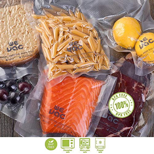 Wevac Vacuum Sealer Bags 100 Pint 6x10 Inch for Food Saver, Seal a Meal, Weston. Commercial Grade, BPA Free, Heavy Duty, Great for vac storage, Meal Prep or sous vide
